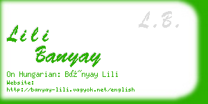 lili banyay business card